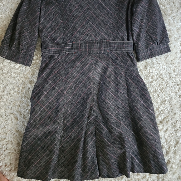 Su & Lola Plaid Peter Pan Collar Trench Coat XL - Picture 6 of 7